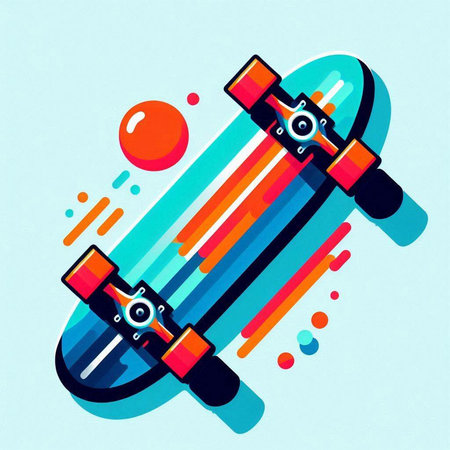 Skateboard on abstract background. Vector illustration. Eps 10.のイラスト素材