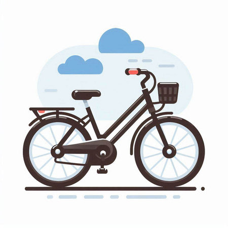 Bicycle vector illustration. Flat design style. Isolated on white background.のイラスト素材