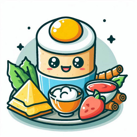Kawaii food icon. Cartoon illustration of kawaii food icon for web designのイラスト素材