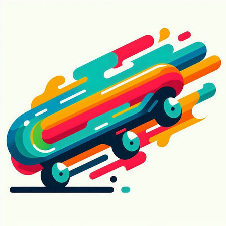 Abstract colorful background with futuristic car. Vector illustration. Eps 10.のイラスト素材