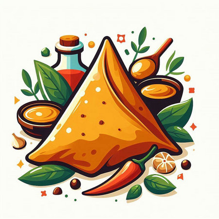 Nachos. Traditional mexican food. Vector illustration.のイラスト素材