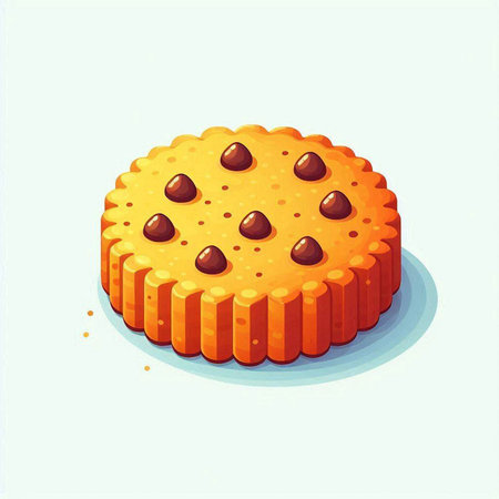 Illustration of a delicious biscuit on a light blue background.のイラスト素材