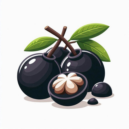 mangosteen isolated on white background. vector illustration. eps 10のイラスト素材