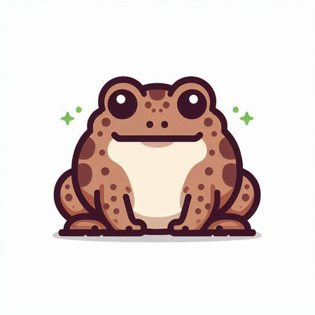 Cute cartoon frog. Vector illustration isolated on a white background.のイラスト素材