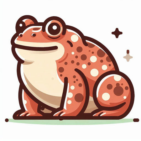 Cute cartoon frog isolated on a white background. Vector illustration.のイラスト素材