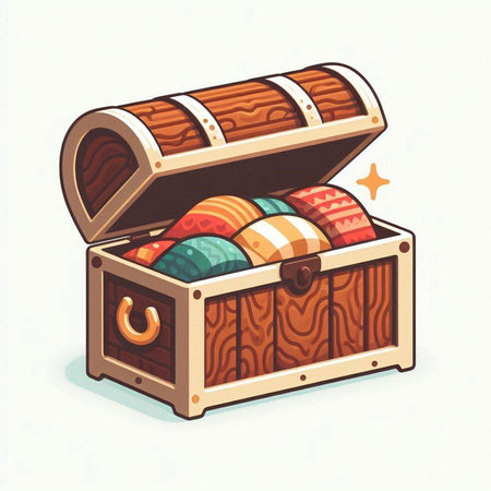 Treasure chest vector illustration. Isolated on a white background.のイラスト素材