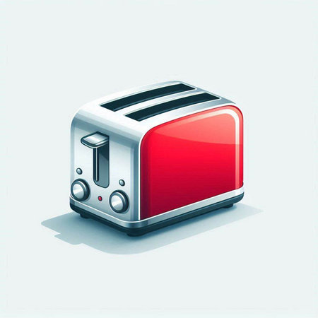 Illustration of a toaster on a white background, vector illustrationのイラスト素材