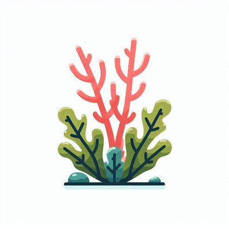 Coral color icon. Isolated vector illustration on white background.のイラスト素材