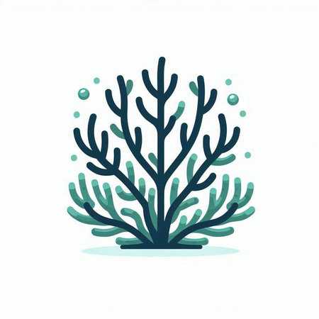 Coral icon isolated on white background. Vector illustration of underwater plant.のイラスト素材