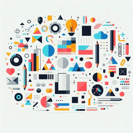 Abstract colorful background with geometric elements. Vector illustration. Eps 10.のイラスト素材