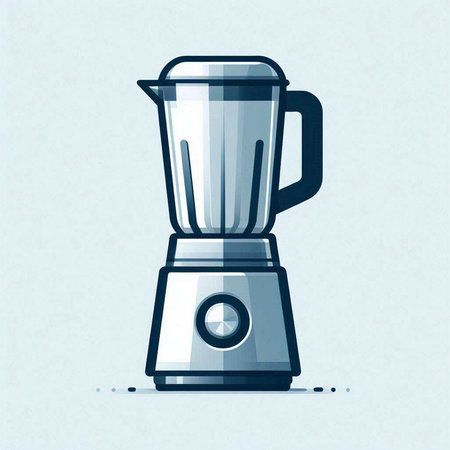 Illustration of a blender on a light blue background, vector illustrationのイラスト素材