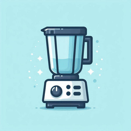 Kitchen blender vector illustration in flat cartoon style. Kitchen appliances.のイラスト素材
