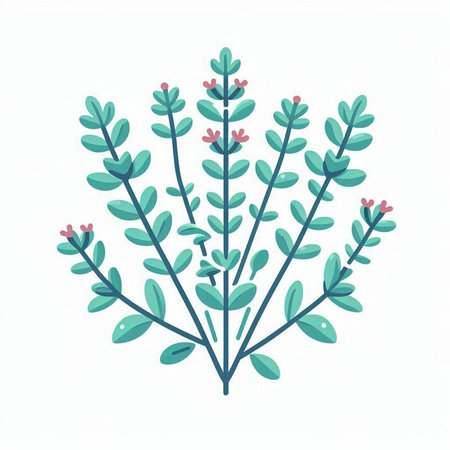 Green leaves and flowers on a white background. Vector illustration. EPS10のイラスト素材