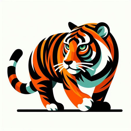Tiger. Symbol of the new year 2022. Vector illustration.のイラスト素材