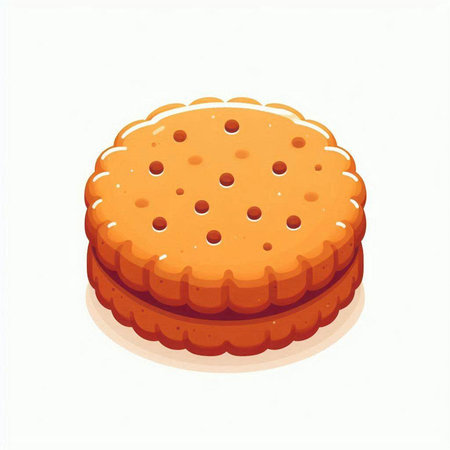 Illustration of a biscuit on a white background, vector illustrationのイラスト素材