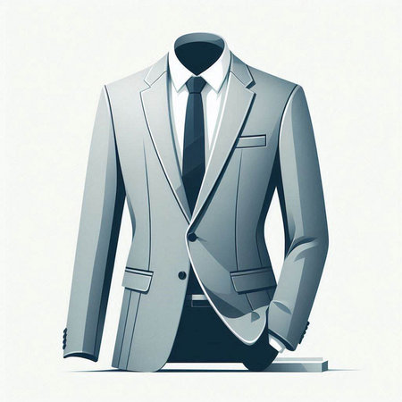 Vector illustration of a man in a suit on a white background.のイラスト素材