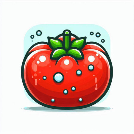 Tomato. Vector illustration. Isolated on a white background.のイラスト素材