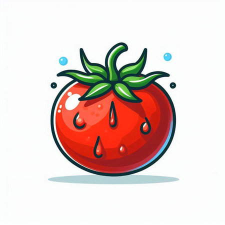 Tomato vector icon isolated on white background. Cartoon illustration of tomato icon for web designのイラスト素材
