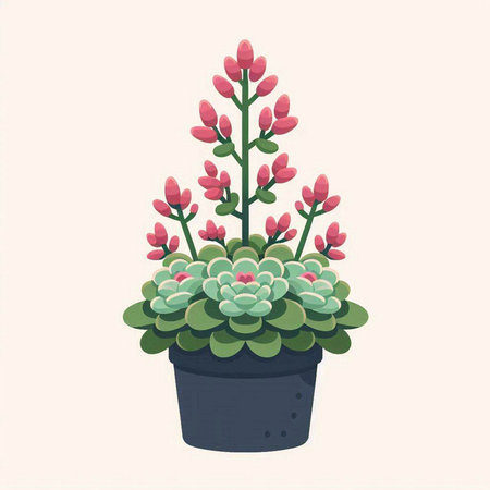 Succulent plant in a pot. Hand drawn vector illustration.のイラスト素材