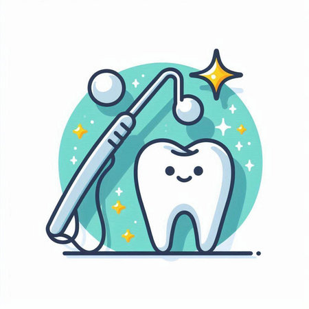 Dental care icon. Dentist stomatologist tools. Vector illustrationのイラスト素材