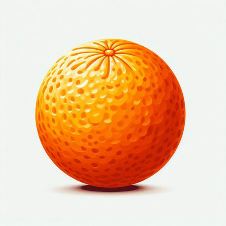 Illustration of an orange on a white background. Vector illustration.のイラスト素材