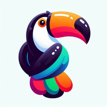colorful toucan. vector illustration of a cartoon toucan.のイラスト素材