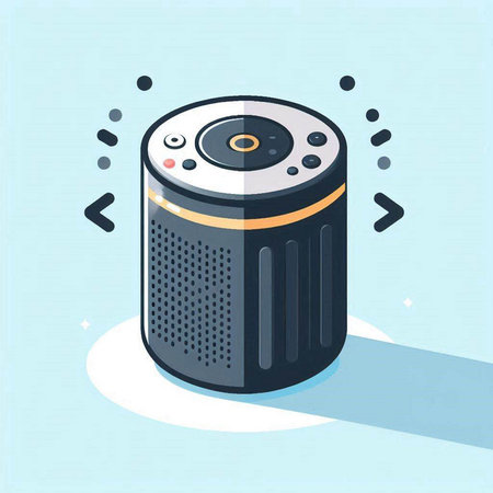 Illustration of an air purifier on a blue background - vectorのイラスト素材