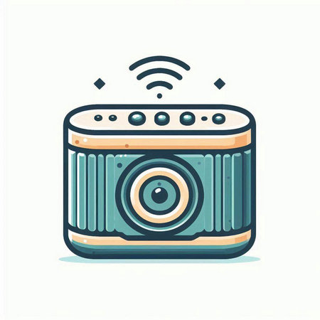 Camera icon. Vector illustration in flat style. Isolated on white background.のイラスト素材