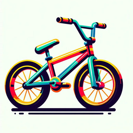 Colorful bicycle on a white background. Vector illustration. Eps 10.のイラスト素材