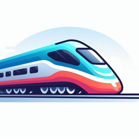 Modern high-speed train. Vector illustration of modern high-speed train.のイラスト素材