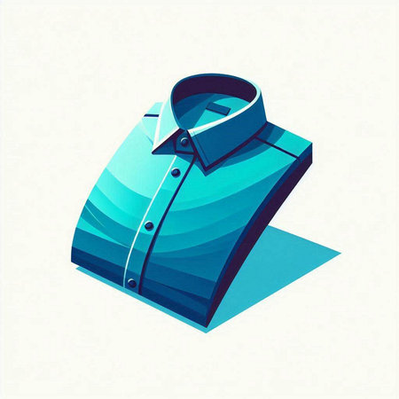 Folded blue shirt vector illustration. T-shirt icon. Vector illustration.のイラスト素材