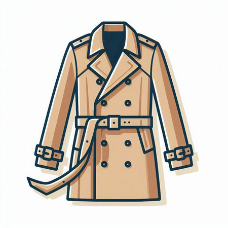 Women's coat on a white background. Vector illustration in sketch style.のイラスト素材