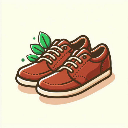 Sneakers. Vector illustration of a pair of red shoes.のイラスト素材