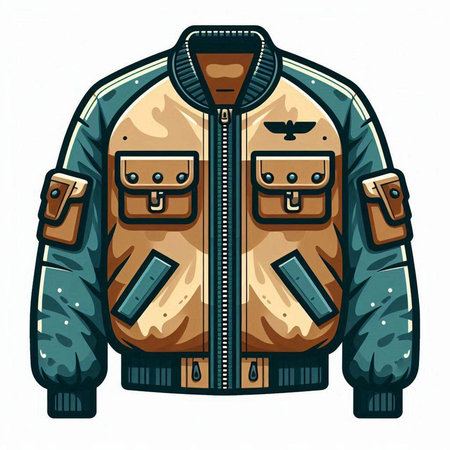Men's jacket. Vector illustration isolated on white background. Cartoon style.のイラスト素材