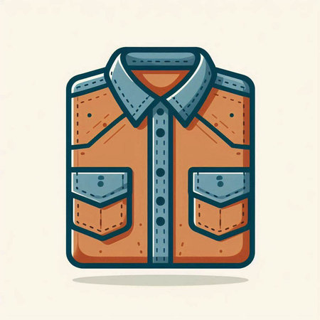 Fashionable men's shirt. Vector illustration in cartoon style.のイラスト素材