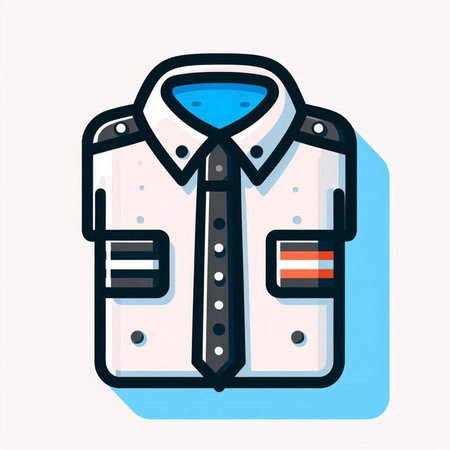 Men's shirt icon. Vector illustration in flat design style. Isolated on white background.のイラスト素材