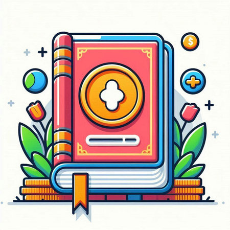 Vector illustration of a book in a flat linear style. Education concept.のイラスト素材