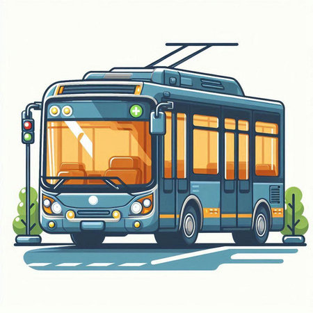 Vector illustration of a bus. Isolated on a white background.のイラスト素材