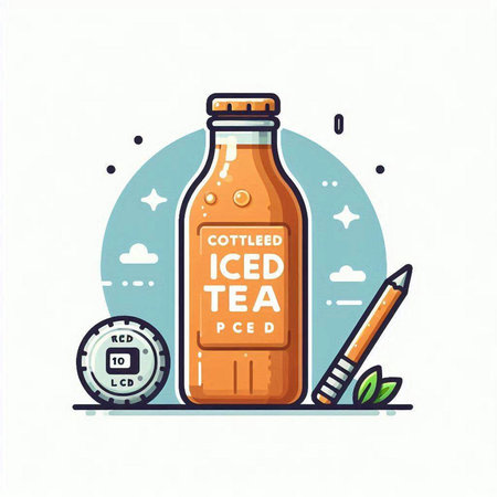 Coffee in a bottle. Vector illustration of a flat design.のイラスト素材