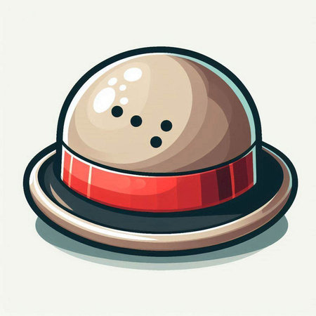 Illustration of a hat with a red cap on a white backgroundのイラスト素材