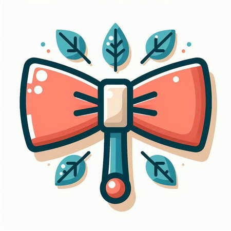 Gift bowtie icon. Vector illustration in flat cartoon style.のイラスト素材