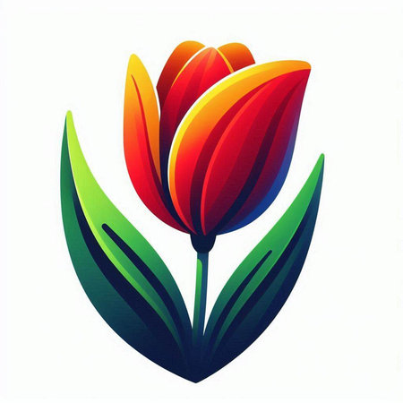 Tulip flower icon isolated on white background. Vector illustration.のイラスト素材