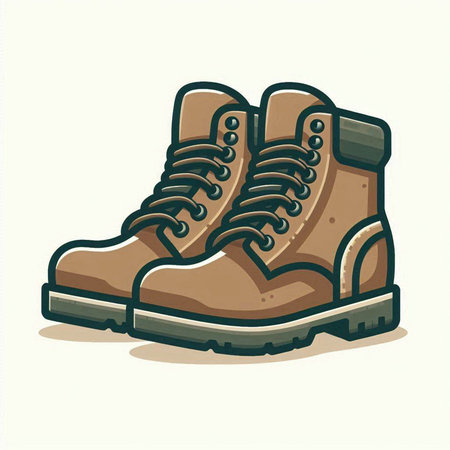 Vector illustration of a hiking boot on a white background. Eps 10のイラスト素材