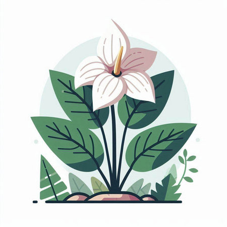 Flowers in the garden. Vector illustration in a flat style.のイラスト素材