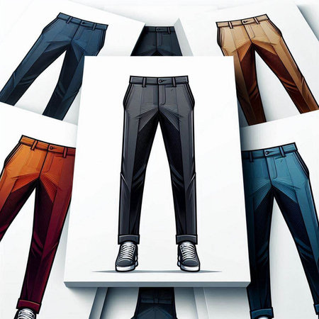 Men's pants on a white background. 3d render illustration.のイラスト素材