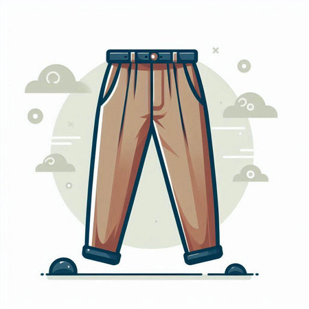 Vector illustration of men's pants in flat style. Design for banner, poster or print.のイラスト素材