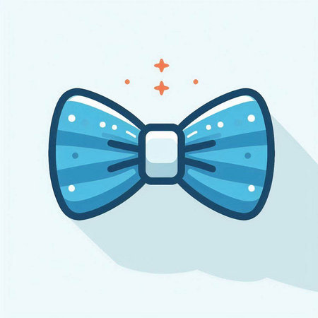 Blue bow tie icon, vector illustration. Flat design style with long shadow.のイラスト素材