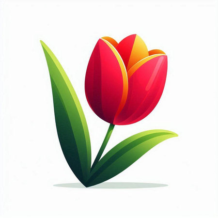 Tulip flower isolated on the white background. Vector illustration.のイラスト素材
