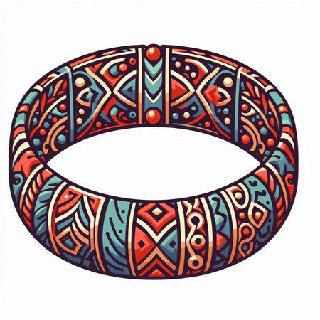 Hand drawn ring with ethnic ornament. Vector illustration for your design.のイラスト素材