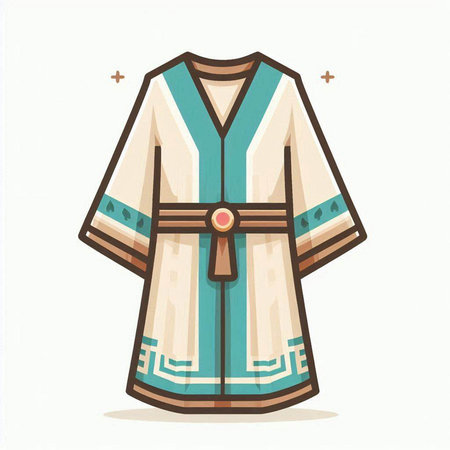 Vector illustration of traditional Japanese bathrobe isolated on a white background.のイラスト素材